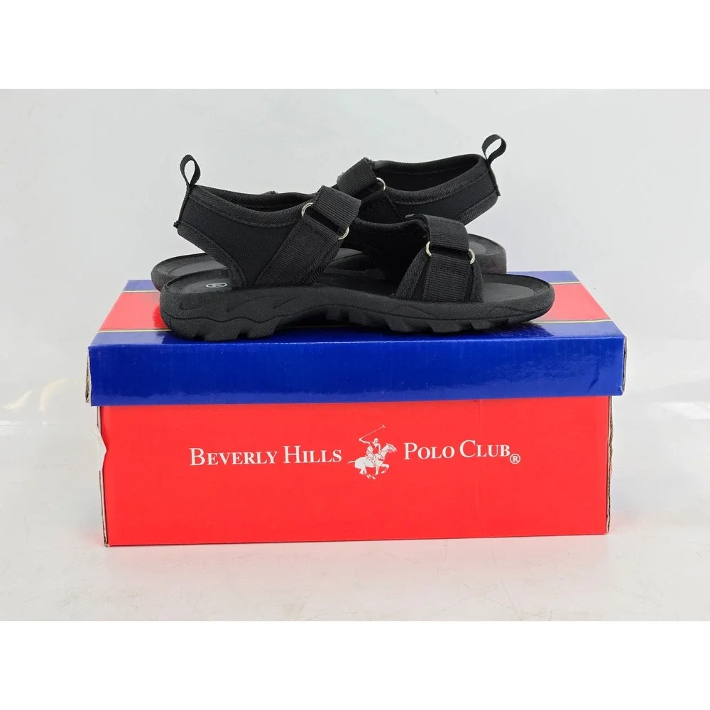 Beverly Hills Polo Club Sport Sandals Men 11 Black Strappy BH93317 - New